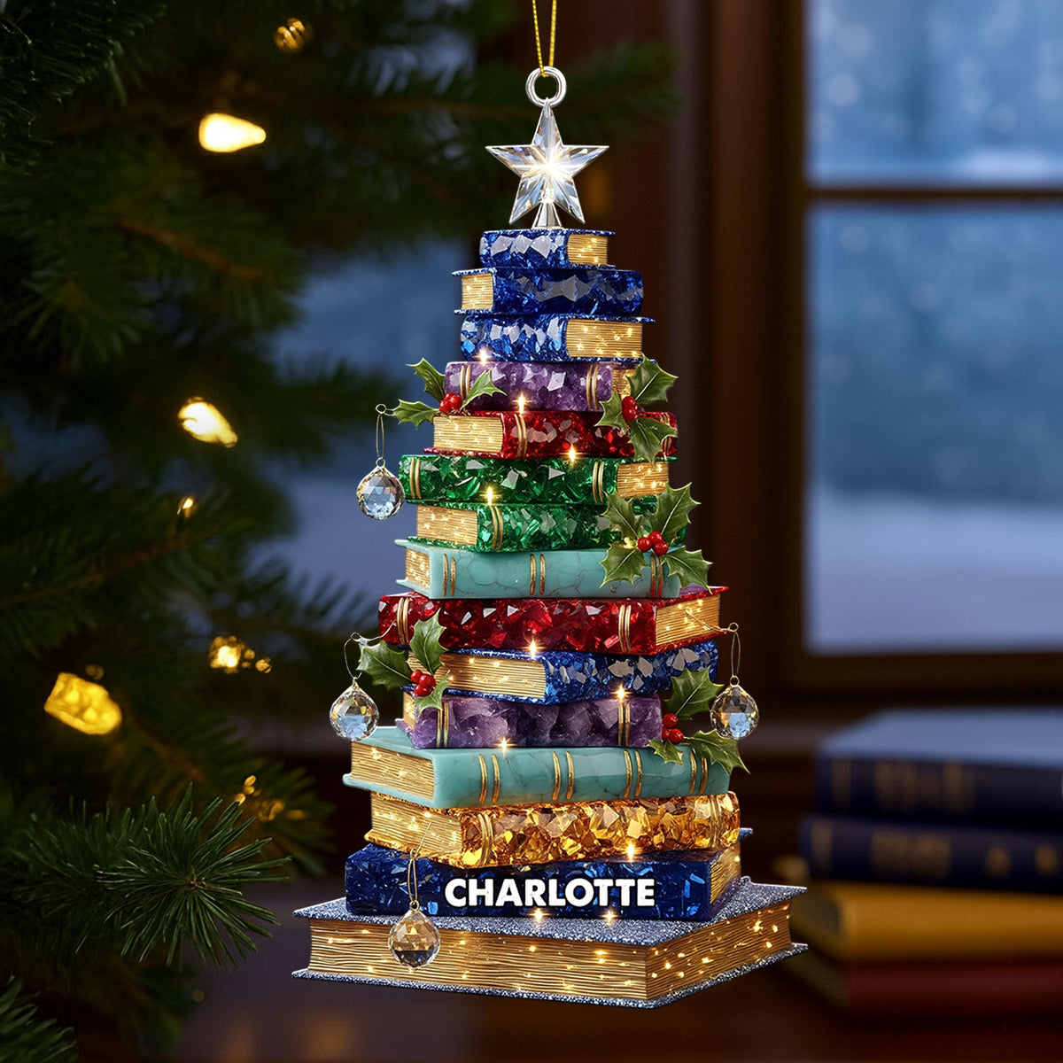 Christmas Book Tree Ornament - Personalized Gifts For Book Lovers 05pati120925-Homacus