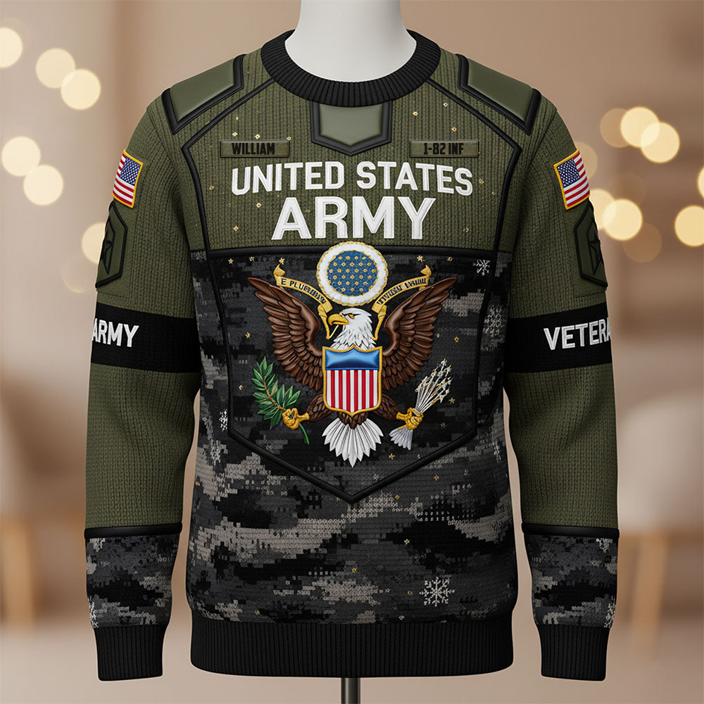 Military Knitted Ugly Sweater - Personalized Gifts For Veteran Ugly Sweater 02PATI051125-Homacus