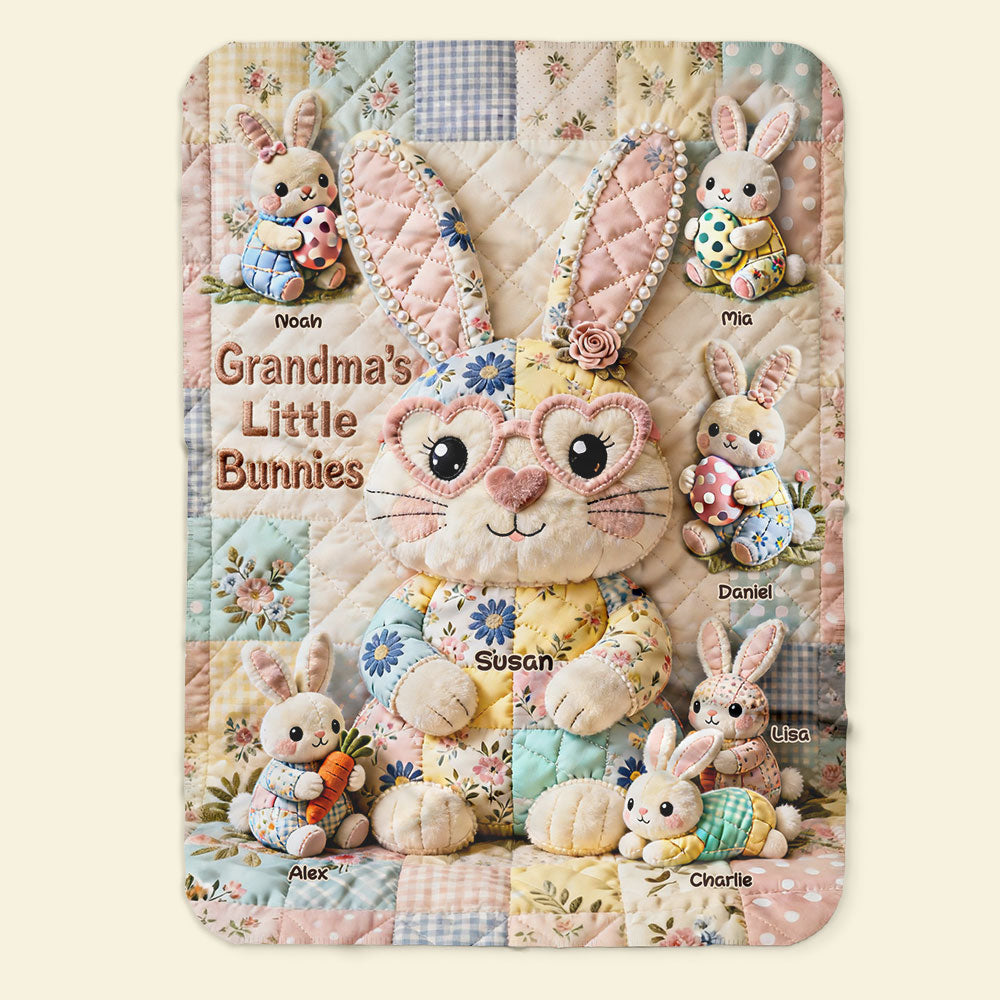 Easter Mom And Bunnies Blanket - Personalized Gifts For Mom Blanket 03NATI250226-Homacus