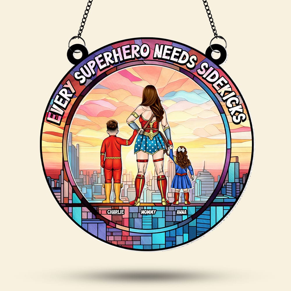 Personalized Gifts For Mom Suncatcher, Best Mom & Her Sidekick 04qhti120225pa-Homacus