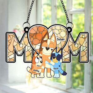 Personalized Gifts For Mom Suncatcher Ornament, Mom Hugging Her Beloved Kids 03qhti270225-Homacus