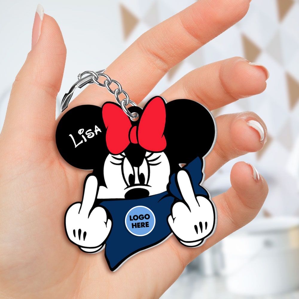 Custom Team Logo Gifts For Couple Keychain 04HUTI030823 American Football Mouse-Homacus