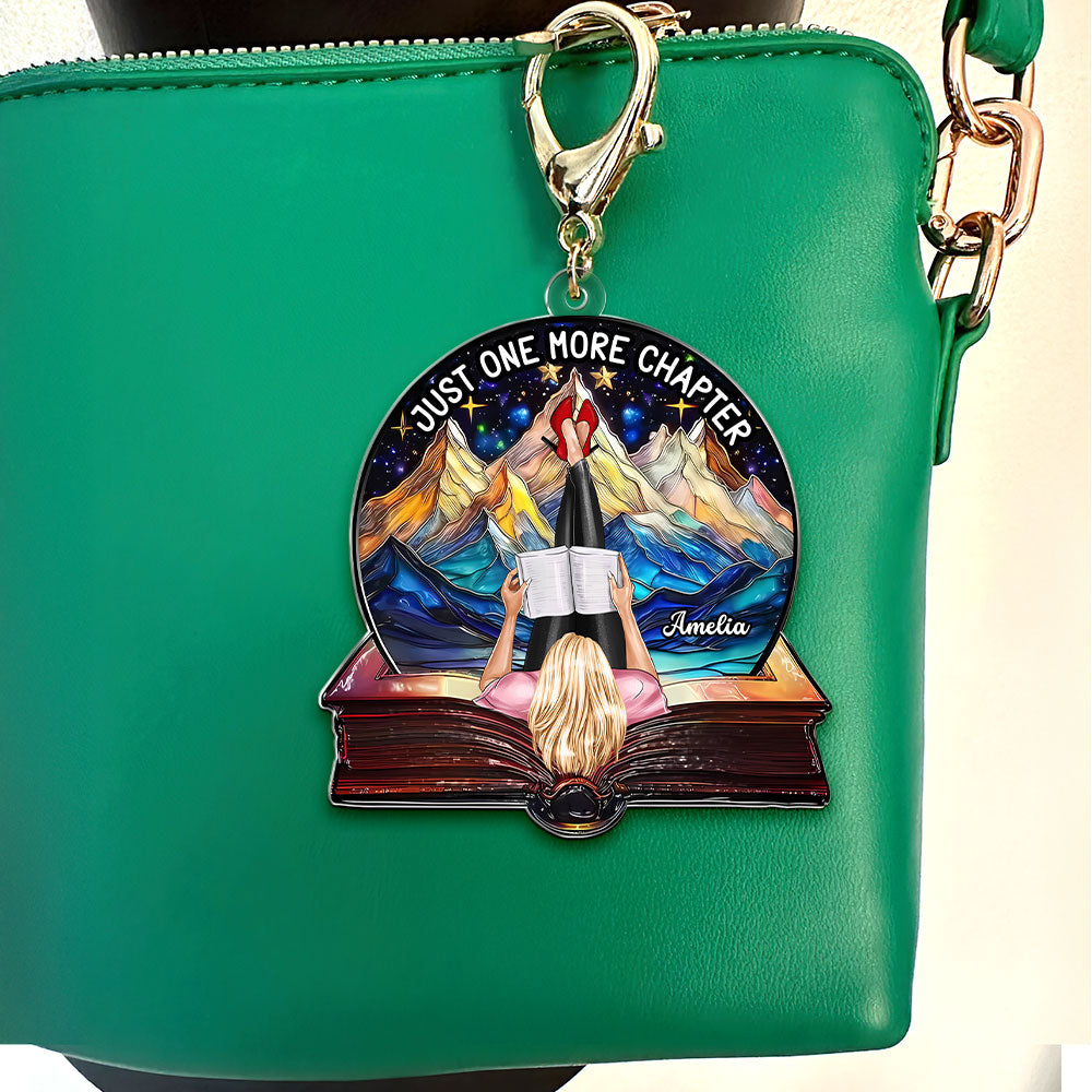 Personalized Gifts For Book Lover Keychain Girl Reading Book 011xqti040125-Homacus