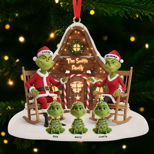 Green Monster Family Ornament - Personalized Gift For Family Christmas Ornament 04OHTI171025-Homacus