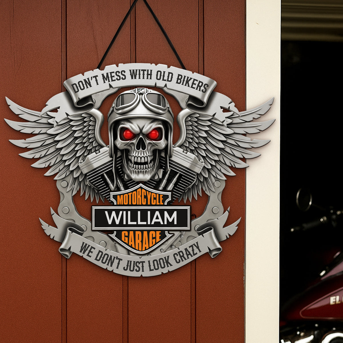 Badass Old Biker Garage Metal Sign - Personalized Gifts For Bikers 02qhti170625-Homacus