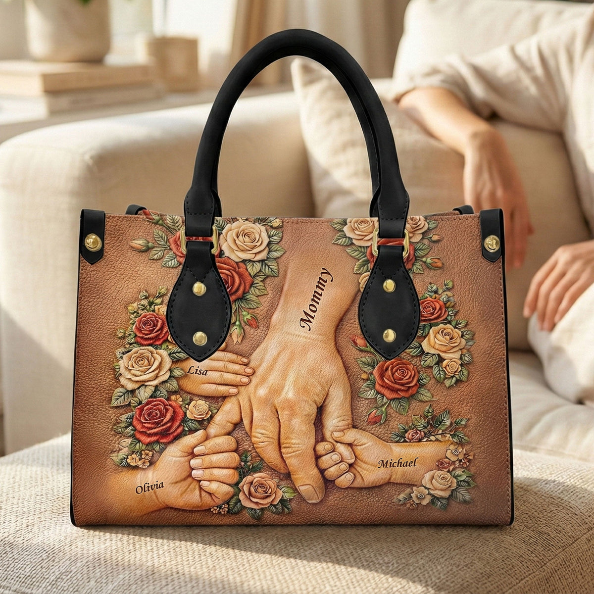 Bound By Mom’s Love Leather Bag – Personalized Gift For Mom 04HUTI240226-Homacus