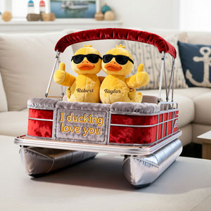 Pontoon Duck Couple Custom Shape Pillow - Personalized Gifts For Couples 04ohti121225-Homacus