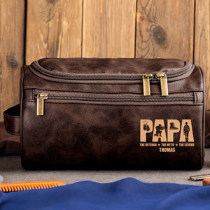 Personalized Gifts For Veteran Dad Leather Toiletry Bag 04huti070325-Homacus