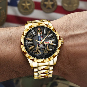 Military Men's Watch - Personalized Gifts For Veteran Personalized Men's Watch 03TGTI011225-Homacus