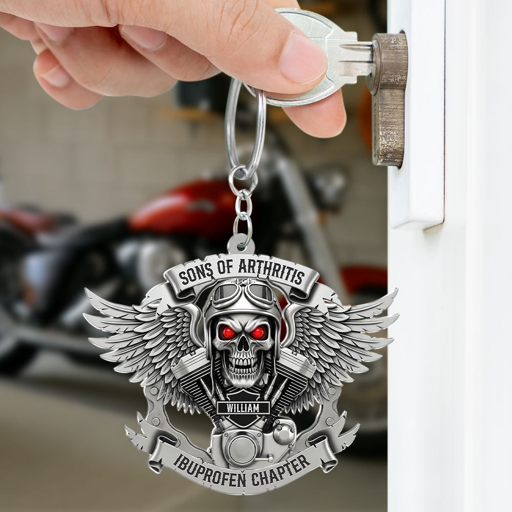 Motorcycle Skull Keychain - Personalized Gifts For Biker 05qhti120625-Homacus