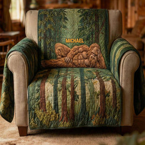 Fun Relax Sasquatch Quilted Sofa Cover, Personalized Gifts For Bigfoot Lovers 01QHTI040226-Homacus