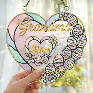 Mom & Grandma Heart Suncatcher Ornament - Personalized Easter Gifts 01HUTI120226-Homacus