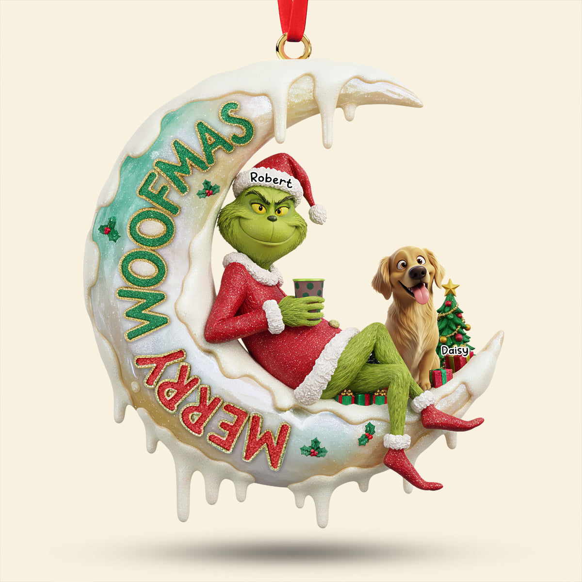Green Monster Ornament - Personalized Gifts For Dog Lovers 03ohti250925-Homacus