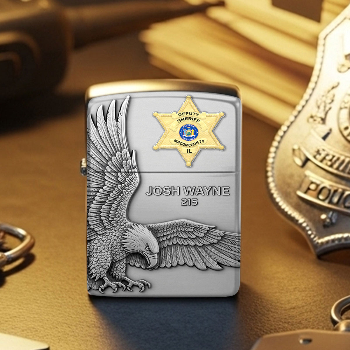 American Eagle - Custom Police Badge Gifts - Police Lighter-Homacus
