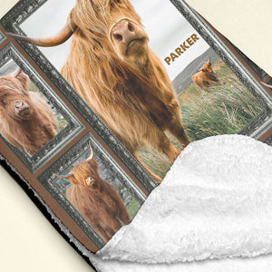 Highland Cow - Personalized Photos Collage Blanket 031qhti311224-Homacus