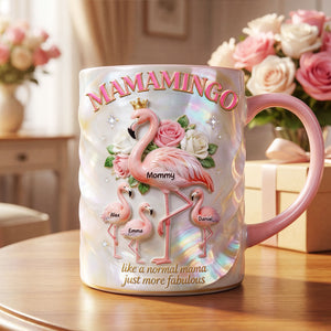 Flamingo Mom And Kids Coffee Accent Mug - Personalized Gifts For Mother's Day Coffee Mug 04PGTI100326-Homacus