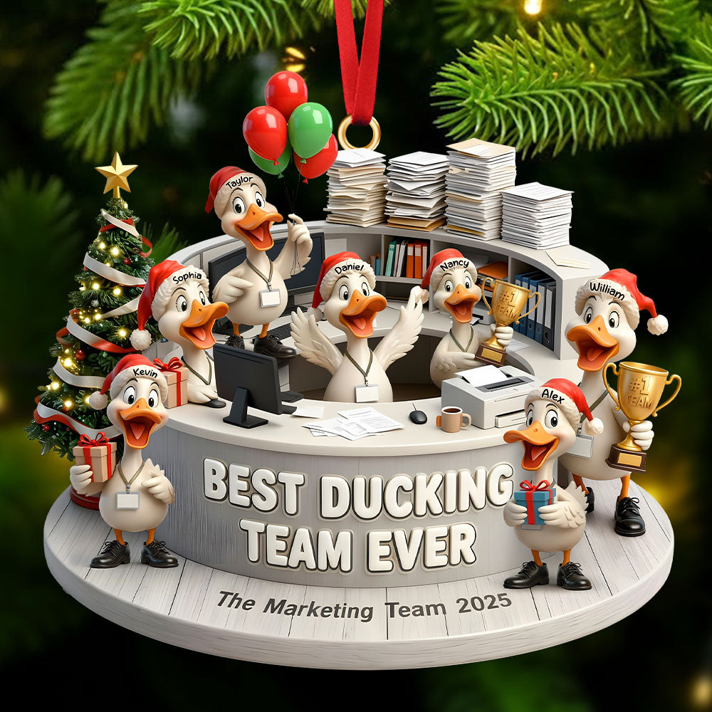 Fun Duck Office Worker Ornament - Personalized Gifts For Coworker 06QHTI241125-Homacus