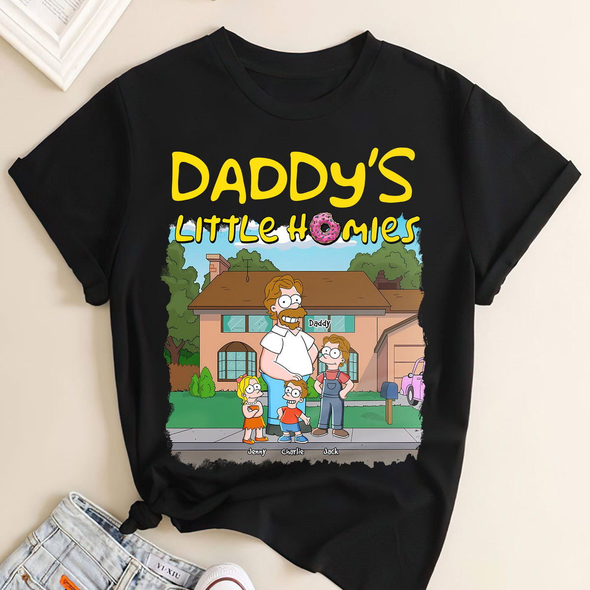 Daddy's Little Homies Shirt - Personalized Gifts For Dad 022toti020425pa-Homacus