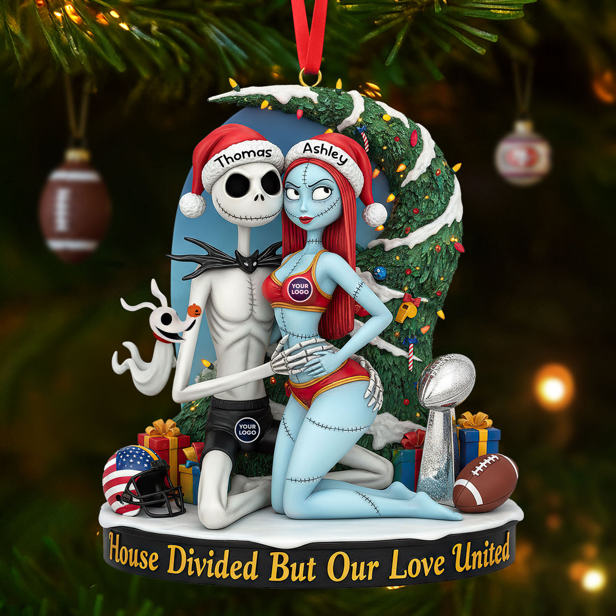 Spooky Couple Ornament - Personalized Gifts For Couple 05huti290925-Homacus