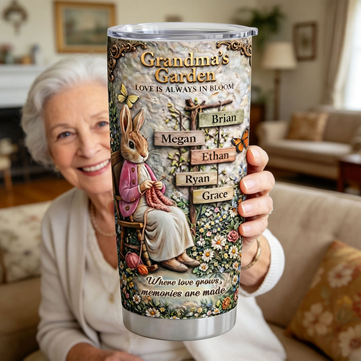Grandma's Garden Tumbler - Personalized Gifts For Grandma and Mom 03tyti090326-Homacus