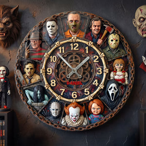 Villain Wall Clock - Personalized Gifts For Horror Lovers 02huti170126-Homacus