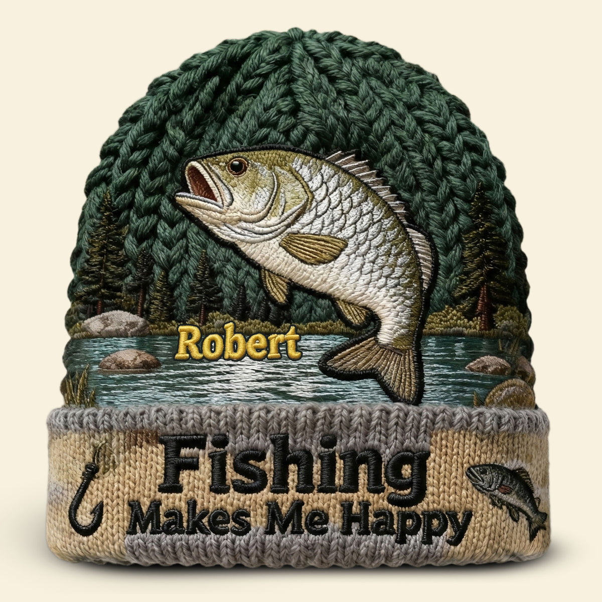 Fishing Bobble Beanie Hat - Personalized Gifts For Fishing Lovers 03pati090126-Homacus