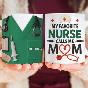 Personalized Gifts For Nurse Mom Mug Calls Me Nurse Mom 03OHTI040425-Homacus