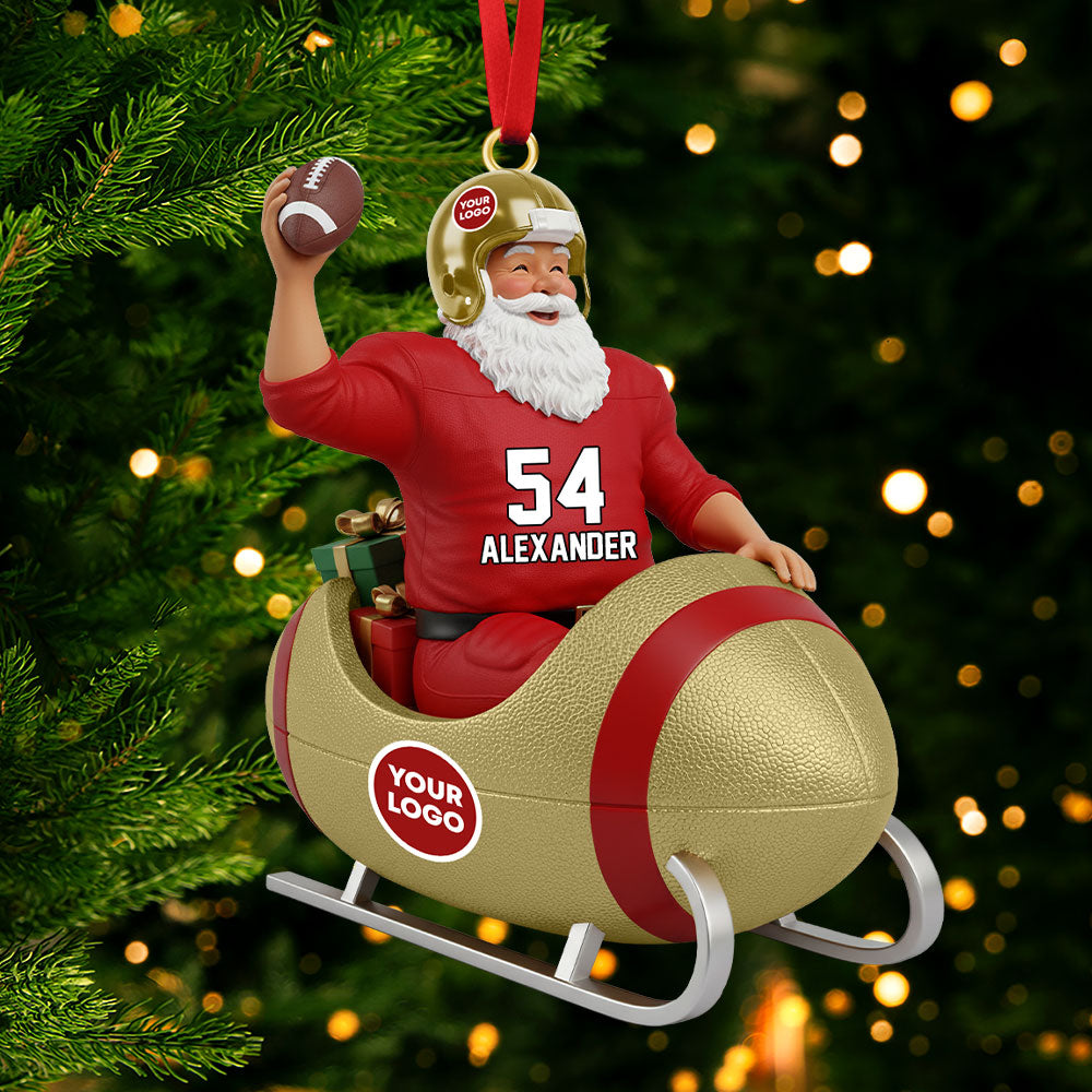 Sport Lover Santa Sleigh Ornament - Personalized Gift For Christmas Ornament 04KITI181125-Homacus