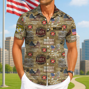 Military Hawaiian Shirt - Custom Military Logo Gifts For Veteran 05huti180625-Homacus