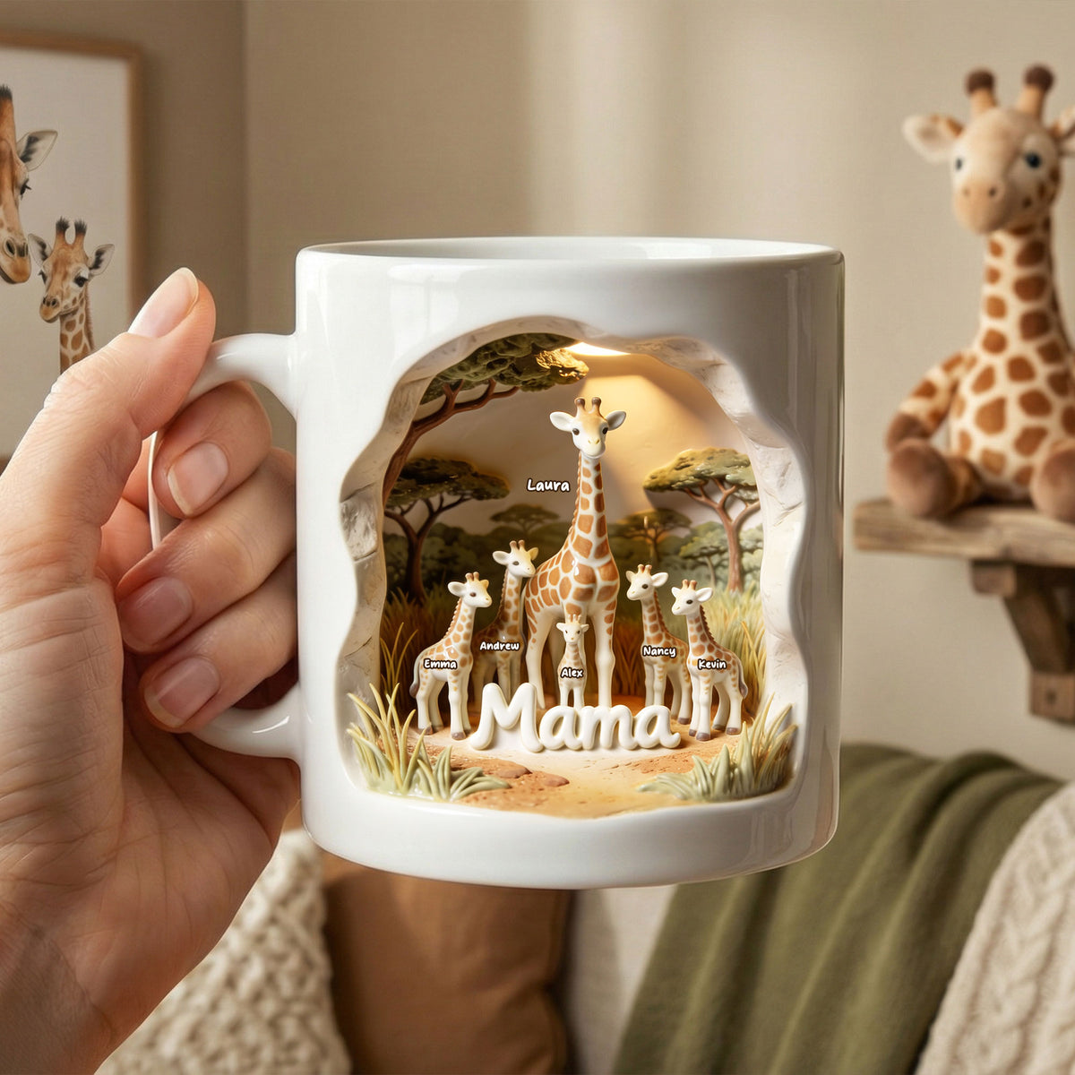 Giraffe Mom Coffee Mug - Personalized Gifts For Mother 02toti100226-Homacus