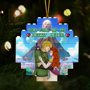 Personalized Gifts For Couple Buildable Ornament, You Fill Up My Heart Meter 05TGTI091124HG-Homacus
