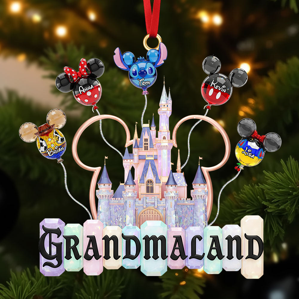 Grandkid Balloon Castle Ornament - Personalized Gift For Grandma Christmas Ornament 07OHTI181125-Homacus
