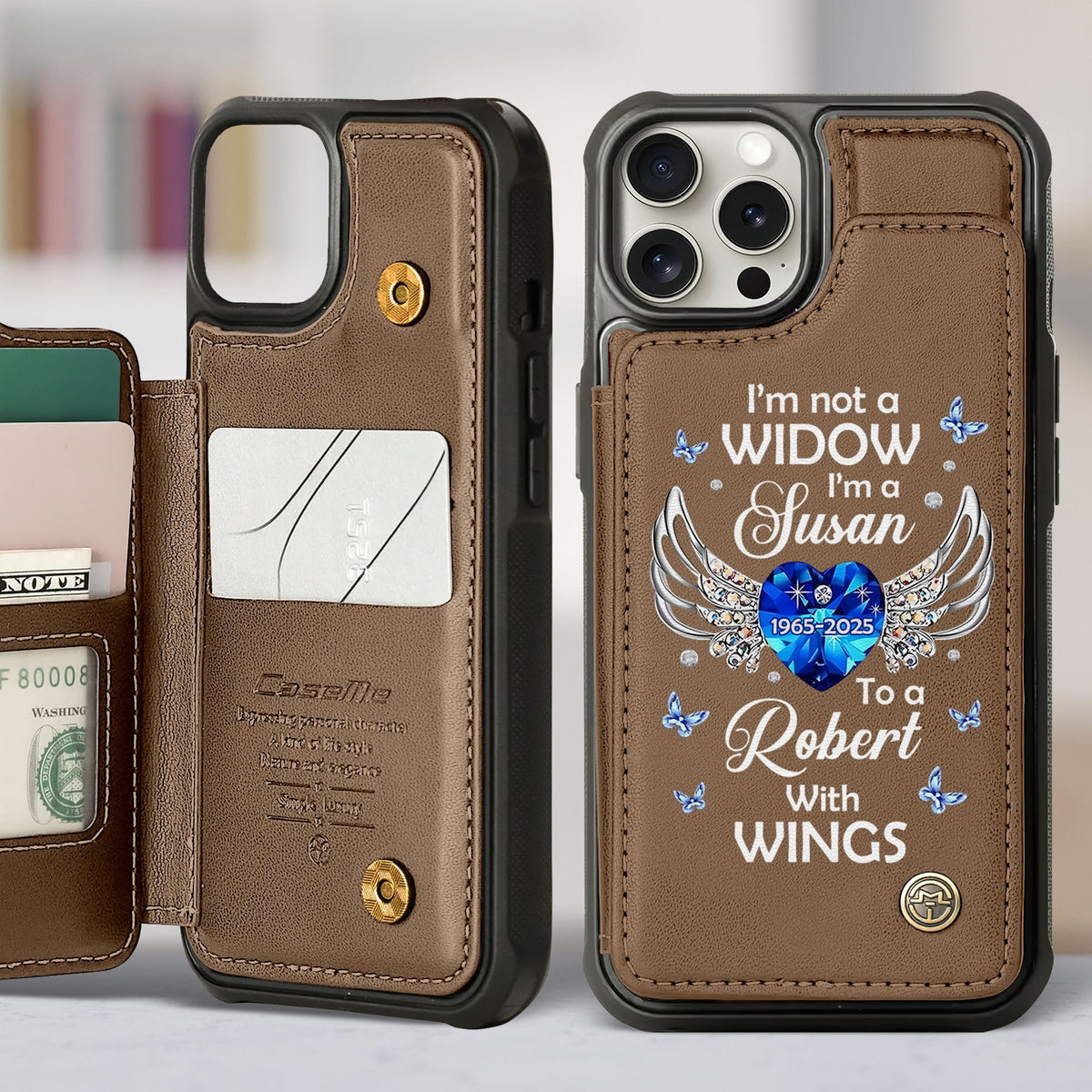 Personalized Gifts For Heaven Husband Leather Flip Wallet Phone Case 03xqti210225-Homacus