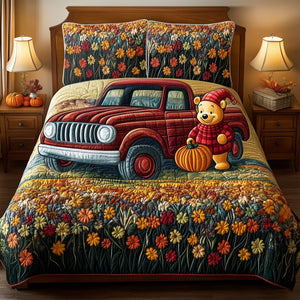 Autumn Truck Quilt Bedding Set - Personalized Gifts For Truck Lovers 02tgti130825-Homacus