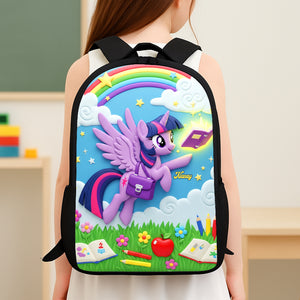 Cute Unicorn School Bag - Personalized Gifts For Kids 04pgti040825-Homacus
