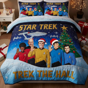 Deck The Galaxy Hall Quilt Bed Set, Personalized Gifts For Christmas 03QHTI271025-Homacus