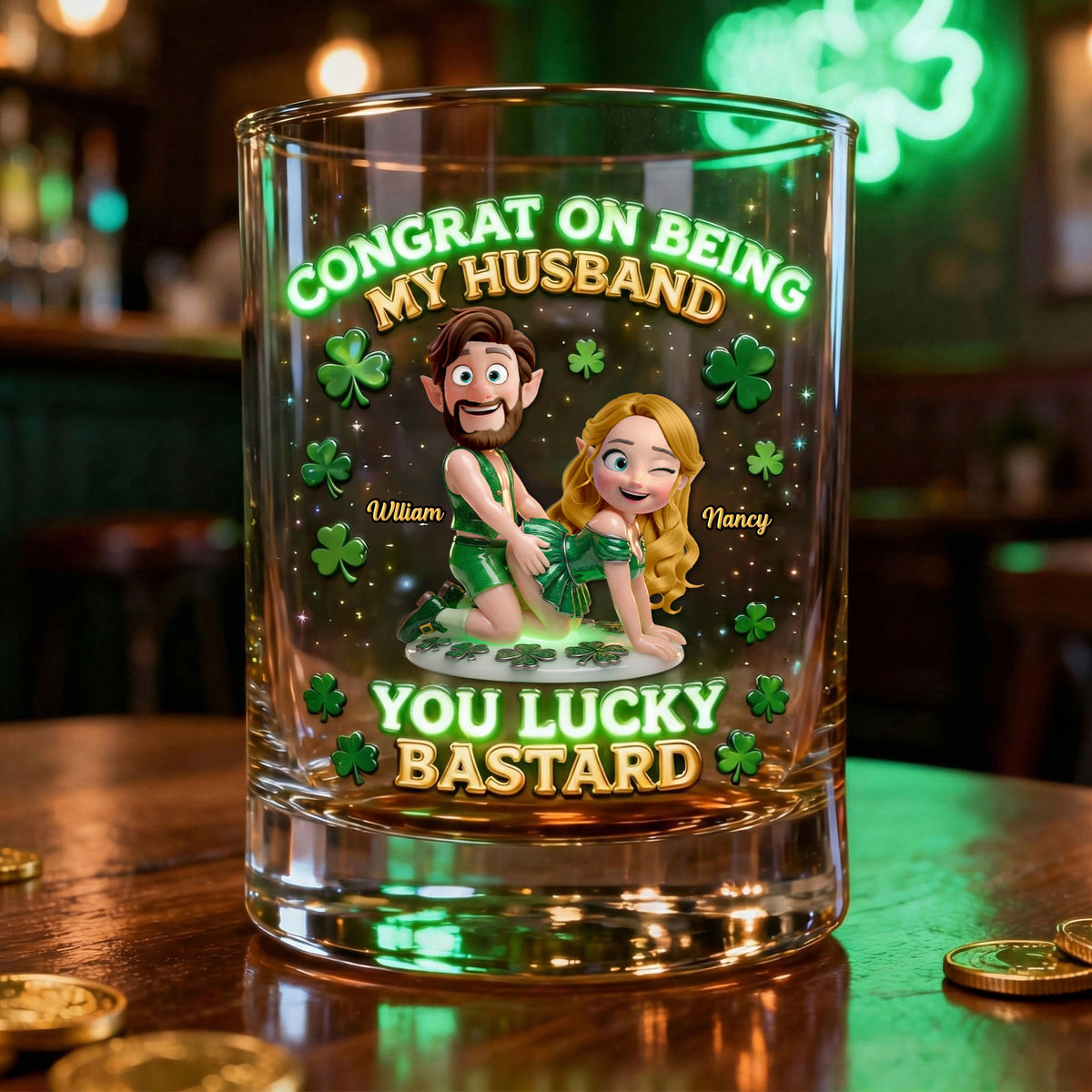 Fun Lucky Couple Patrick's Day, Personalized Gifts For Couple 03QHTI020226-Homacus