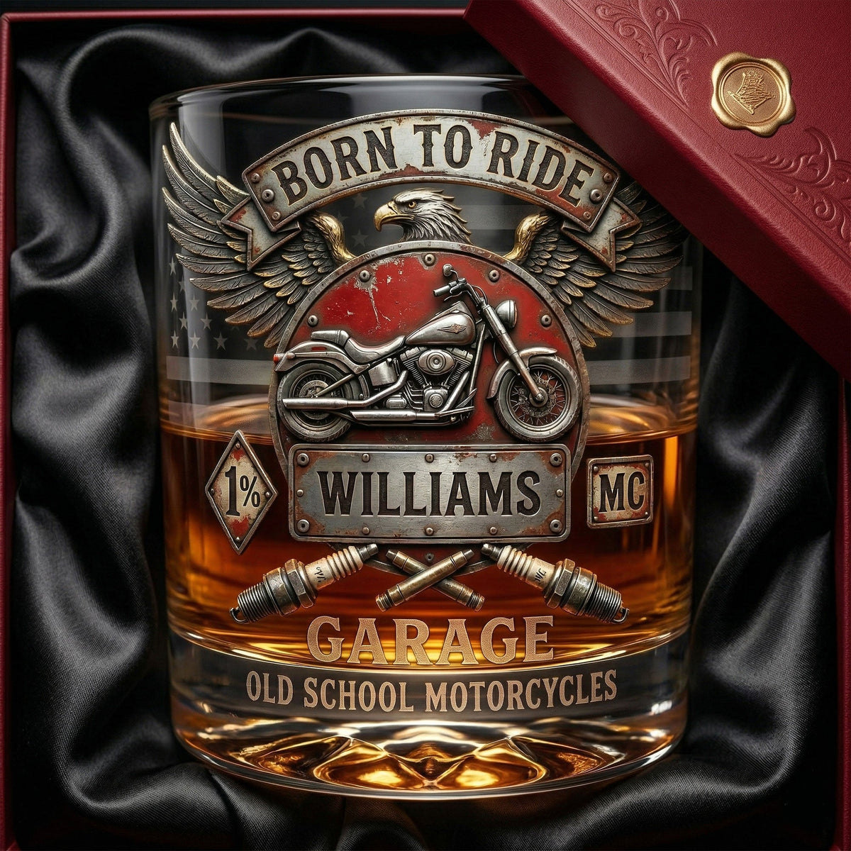 Born To Ride 11oz Round Glass - Personalized Gifts For Bikers 03pati300326-Homacus