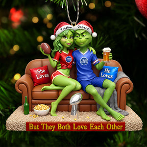 Sport Lover Green Monster Couple Ornament - Personalized Gift For Couple Christmas Ornament 05HUTI291025-Homacus