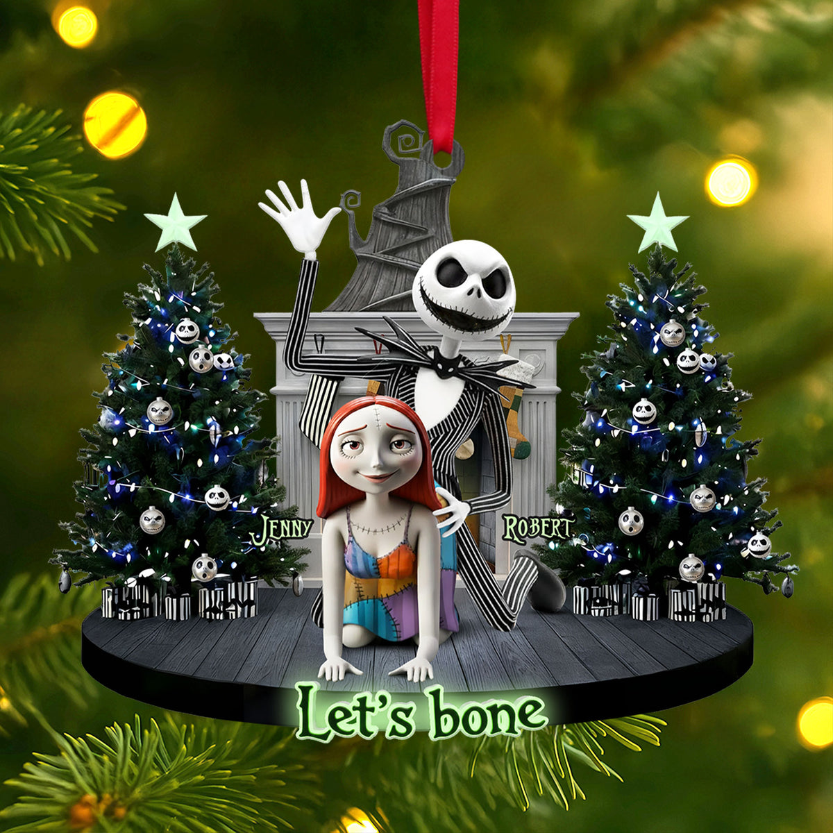 Mischievous Spooky Couple Christmas Ornament, Personalized Gifts For Couple 03qhti190925-Homacus