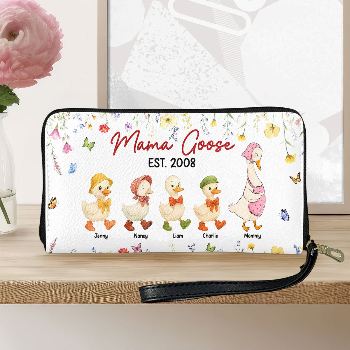 Mama Goose Twill Faux Leather Wallet - Personalized Gifts For Mom 06kati040425-Homacus