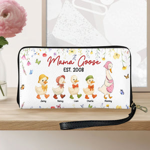 Mama Goose Twill Faux Leather Wallet - Personalized Gifts For Mom 06kati040425-Homacus