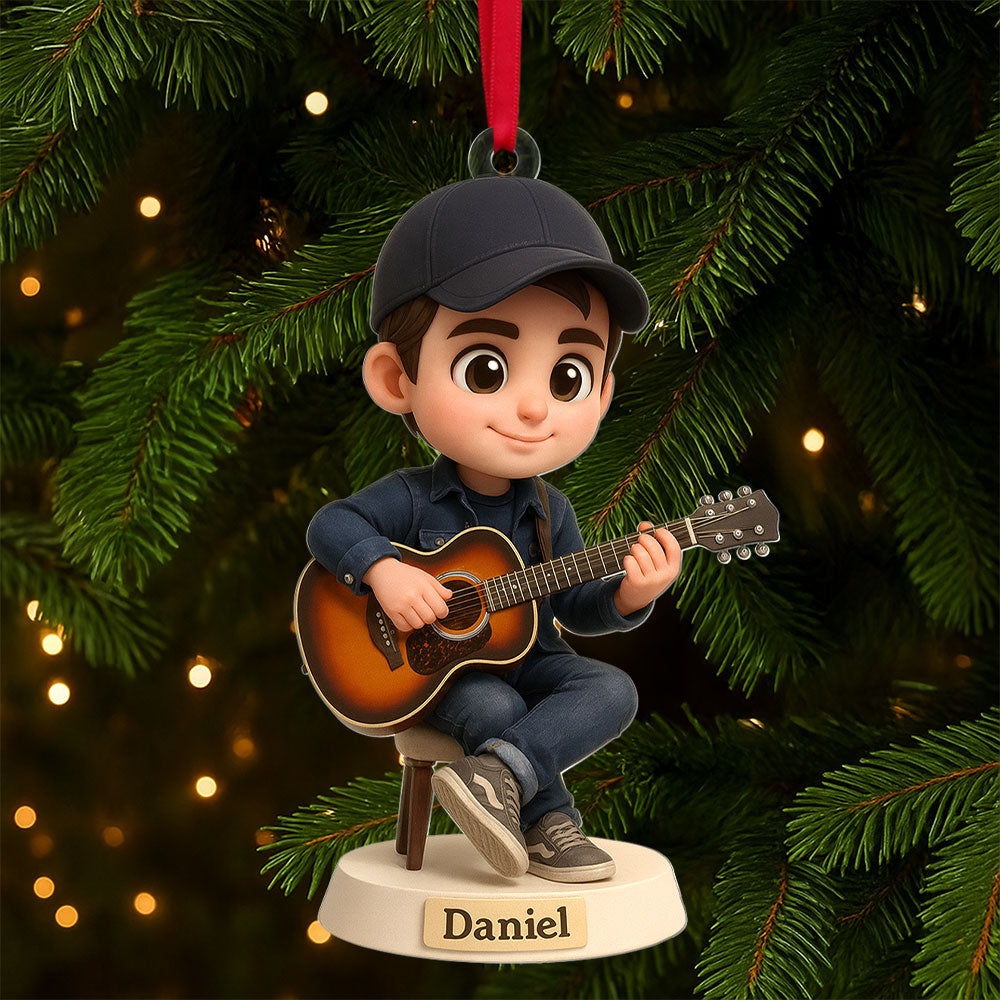 Guitarist Ornament - Custom Photo Gifts For Guitar Lovers 02pgti290825-Homacus