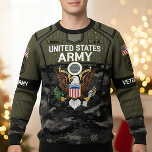 Military Knitted Ugly Sweater - Personalized Gifts For Veteran Ugly Sweater 02PATI051125-Homacus