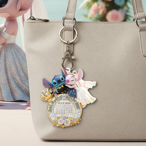 Cute Monster Wedding Couple Keychain - Personalized Gifts For Couple 02ohti250625-Homacus