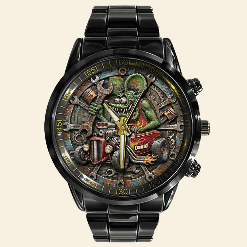 Classic Racing Stainless Steel Men's Watch – Personalized Gifts For Hot Rod Lovers 06tgti280126-Homacus