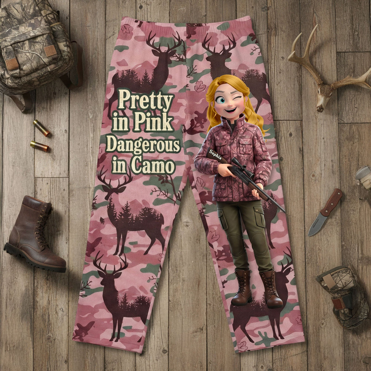 Hunting Girl Pajama Pants - Personalized Gift For Hunting Lover Pant 02NATI140126-Homacus