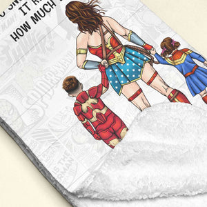 Personalized Gifts For Mom Blanket Super Mom And Kids 01NATI200325PA-Homacus