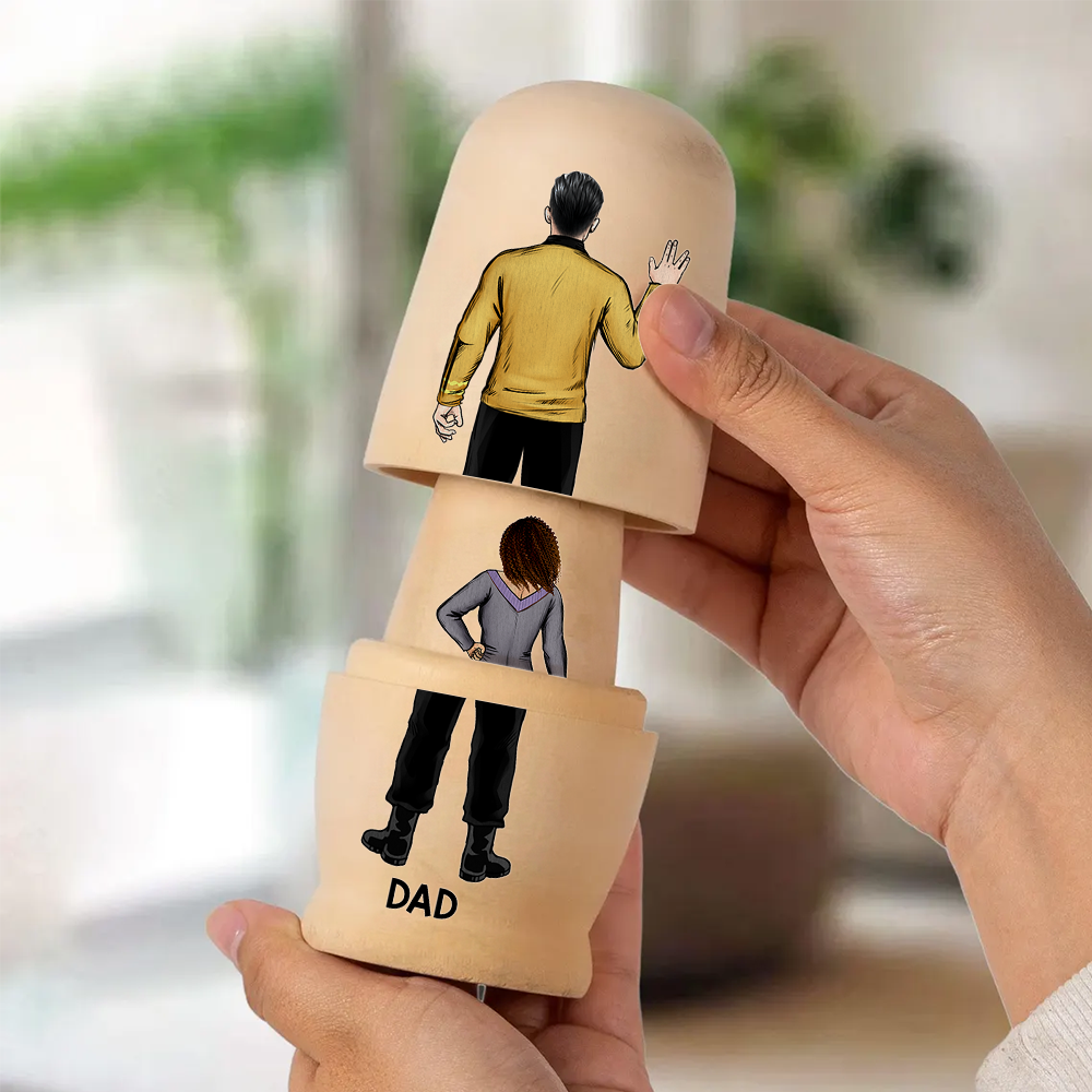Sci-fi Theme Family Nesting Dolls - Personalized Gifts For Family Wooden Nesting Dolls 01QHHU90426HH-Homacus
