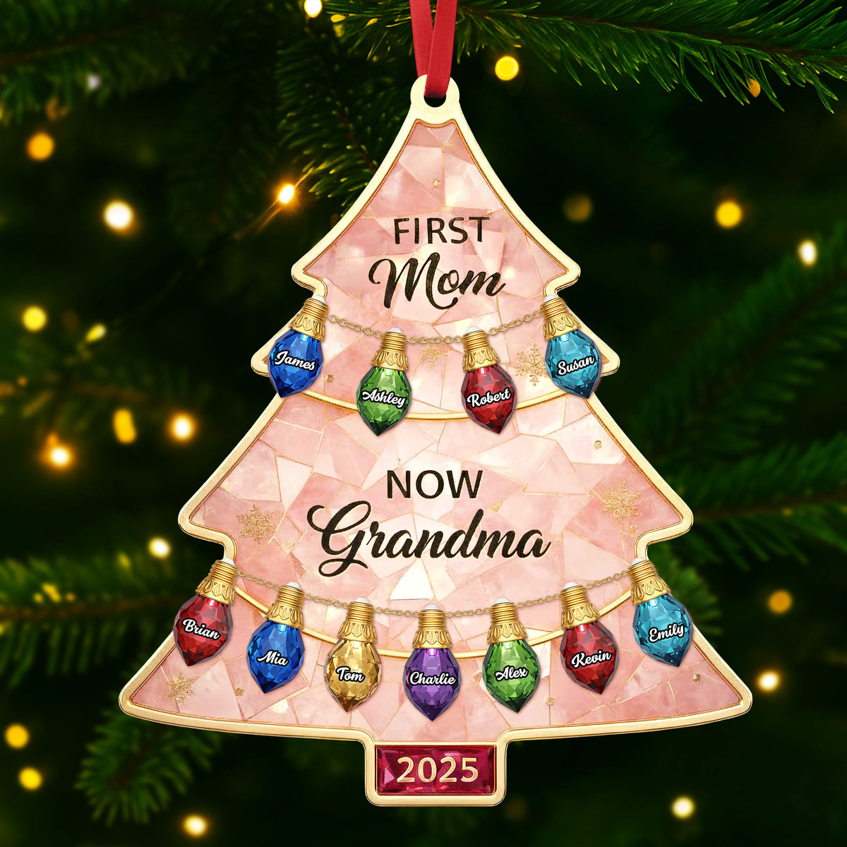 First Mom, Now Grandma Tree Ornament Personalzied Christmas Gifts 05NATI161025-Homacus